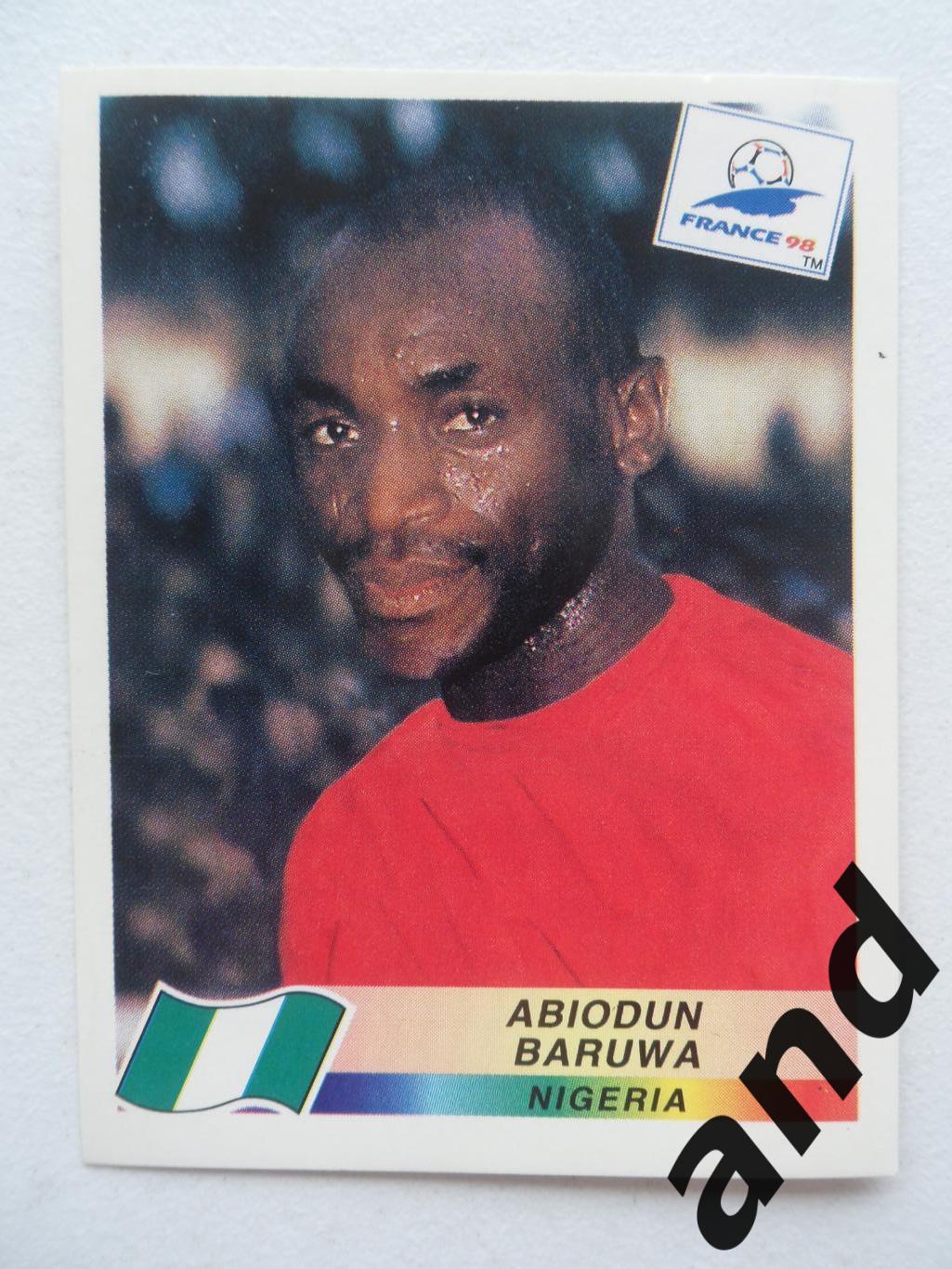 panini № 247 Abiodun Baruwa - чемпионат мира 1998 панини