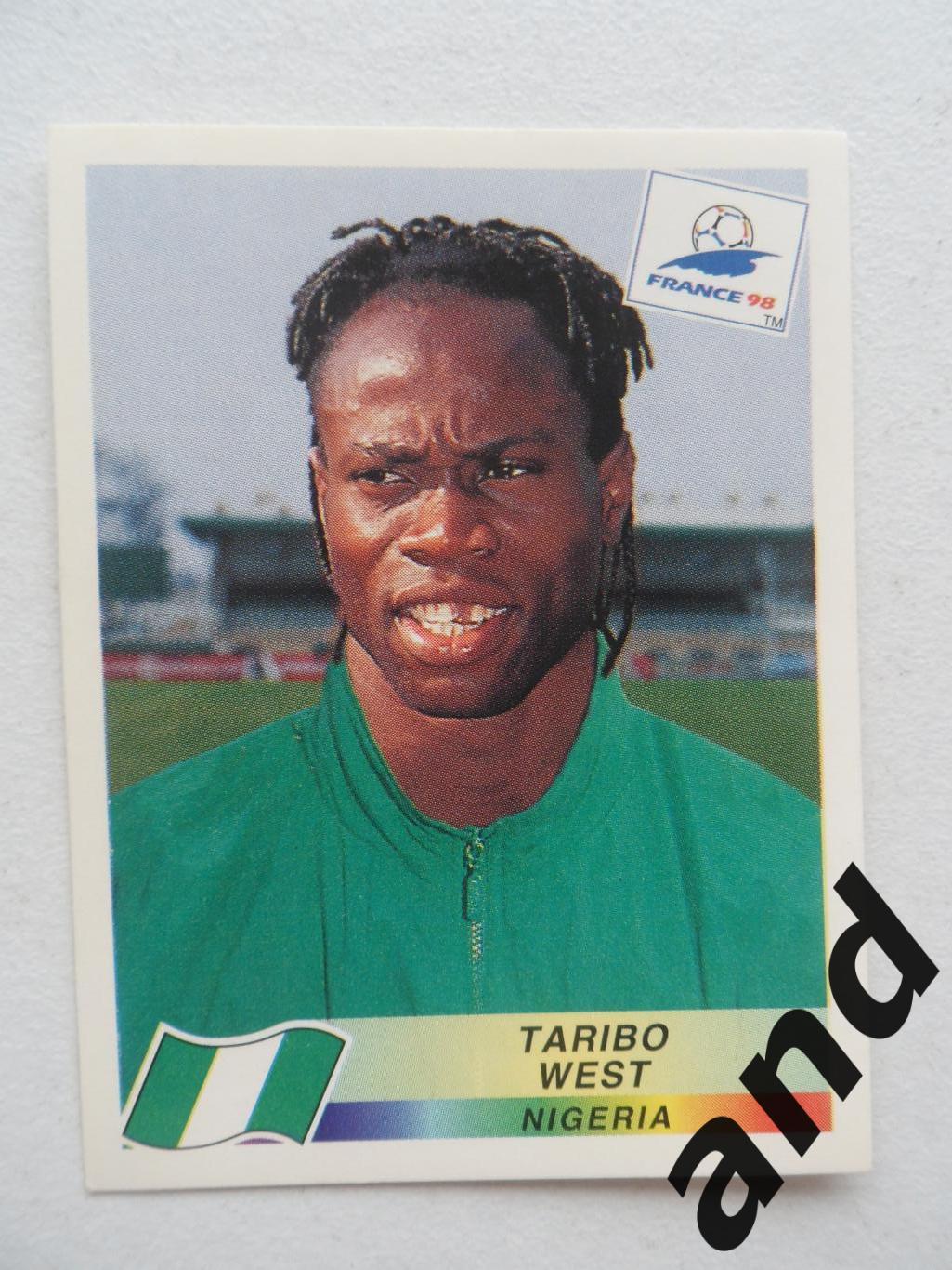 panini № 248 Taribo West - чемпионат мира 1998 панини