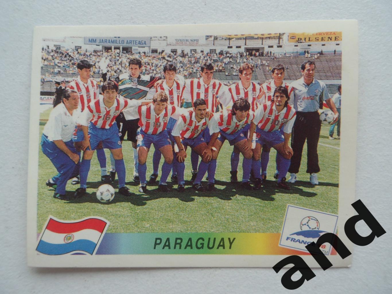 panini № 263 Paraguay - чемпионат мира 1998 панини