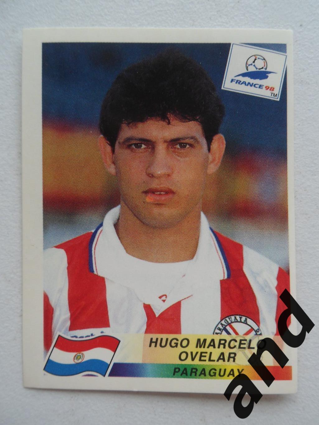 panini № 276 Hugo Marcelo Ovelar - чемпионат мира 1998 панини