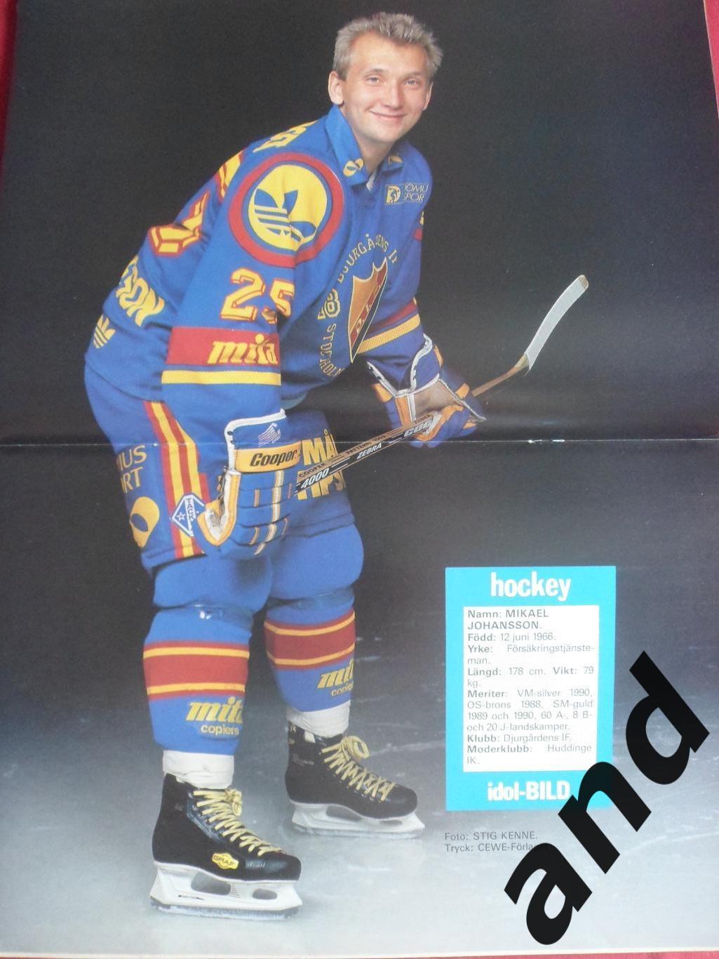журнал Хоккей (Швеция) № 8 (1990) постеры всех команд Элитсерии 1