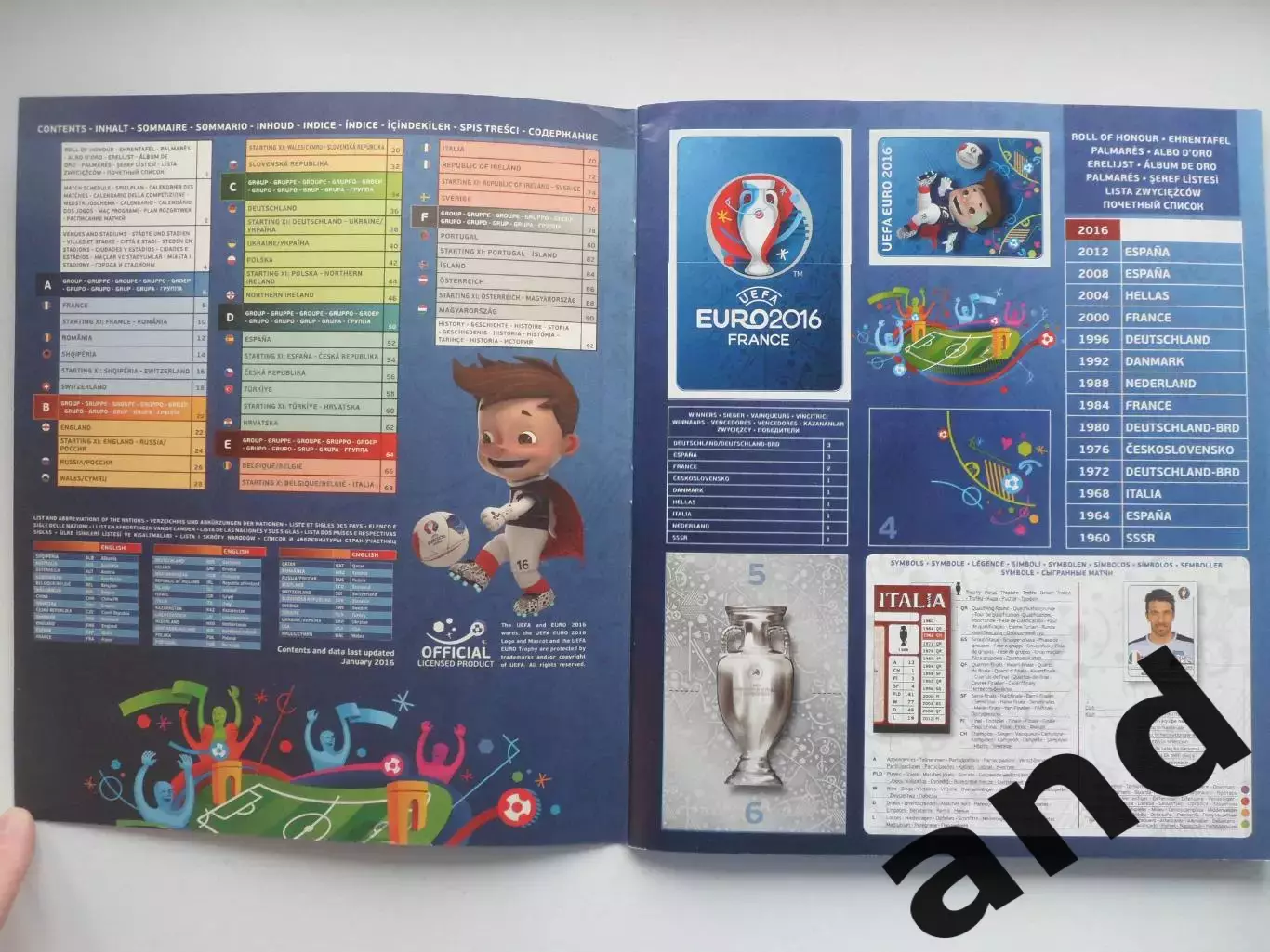 Альбом панини panini чемпионат Европы 2016 (454 наклейки) 1