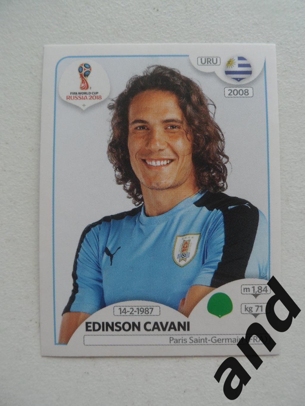 panini № 108 Edinson Cavani - чемпионат мира 2018 панини