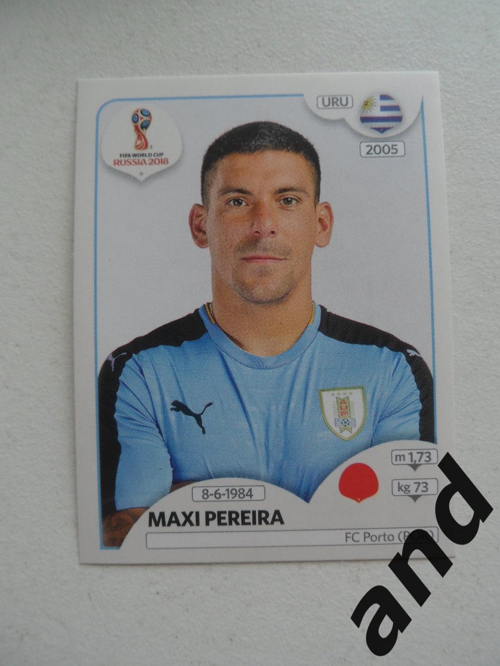 panini № 95 Maxi Pereira - чемпионат мира 2018 панини