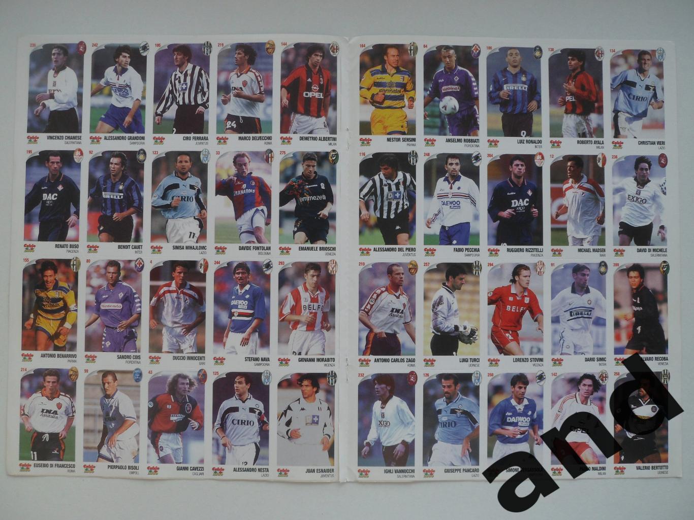 лист наклеек (не panini панини!) Calcio 2000.