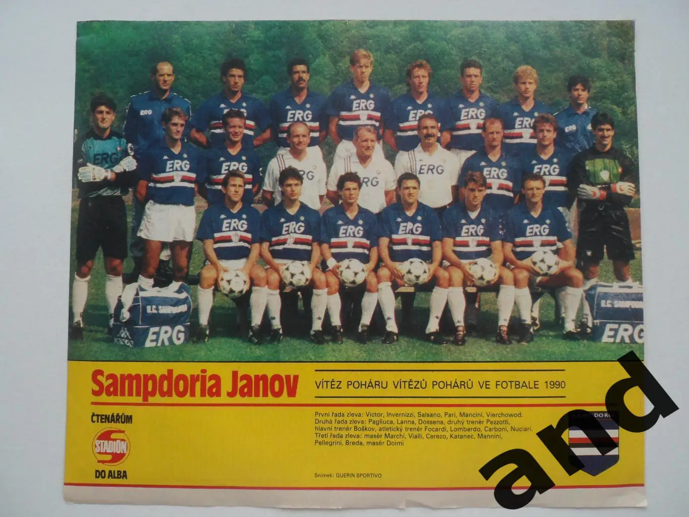 постер Сампдория 1990 (из журнала Стадион/Stadion).