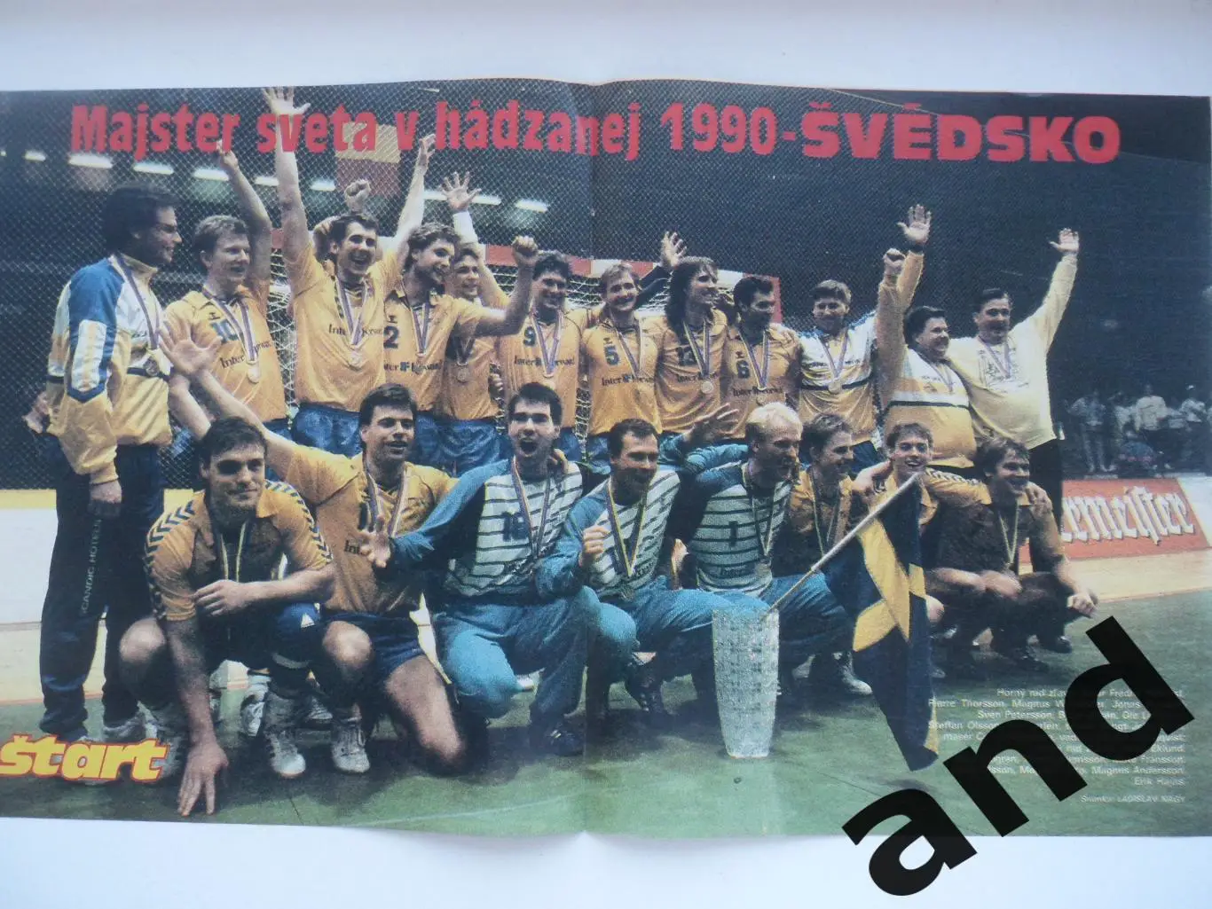 большой постер сб. Швеции по гандболу 1990