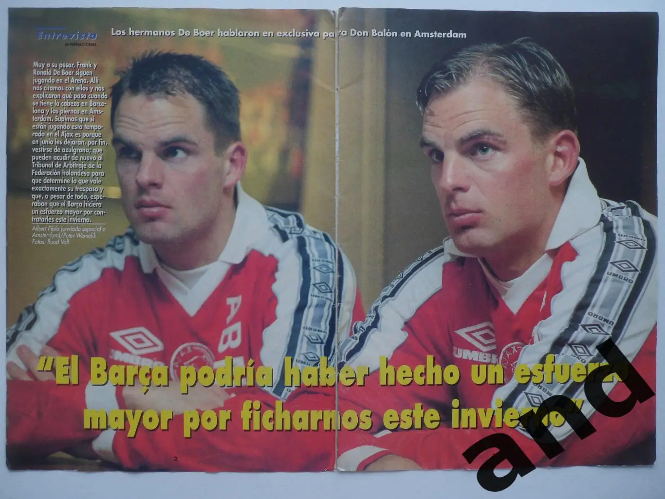 Франк и Рональд де Бур (интервью)