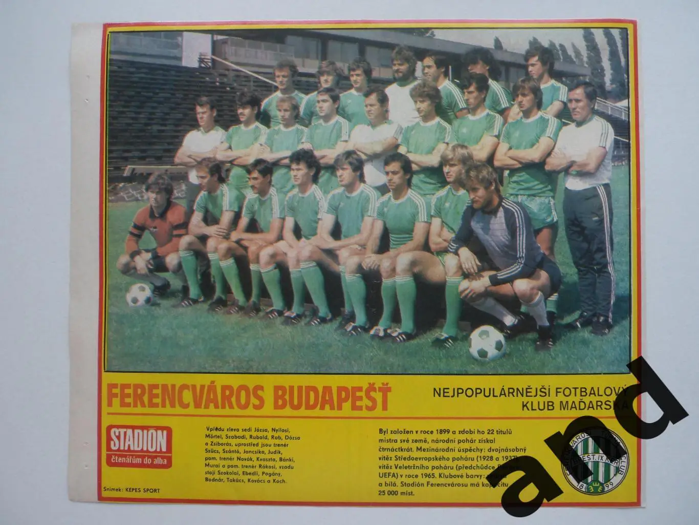 постер Ференцварош (из журнала Стадион/Stadion)
