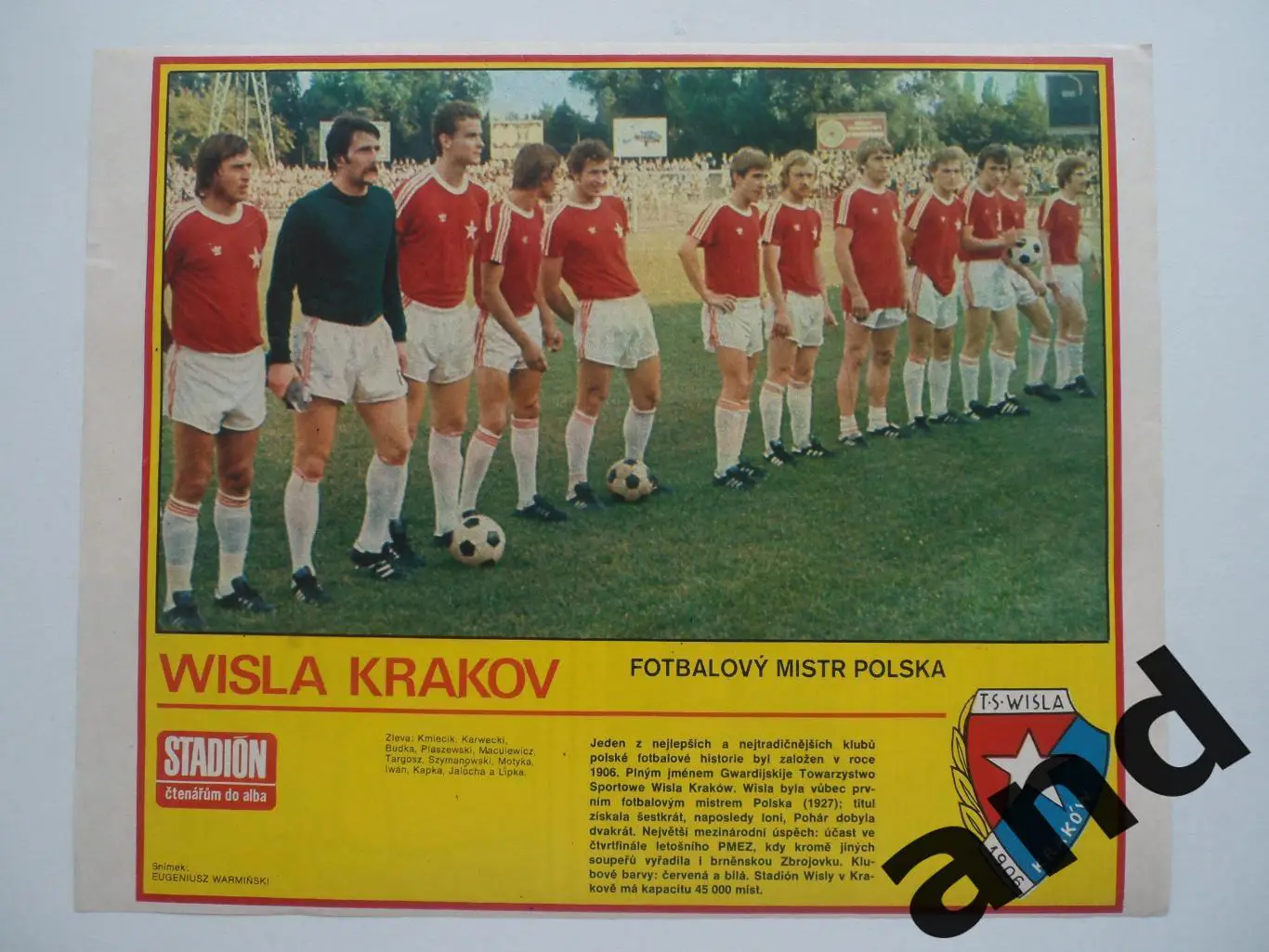 постер Висла Краков 1978 (из журнала Стадион/Stadion)