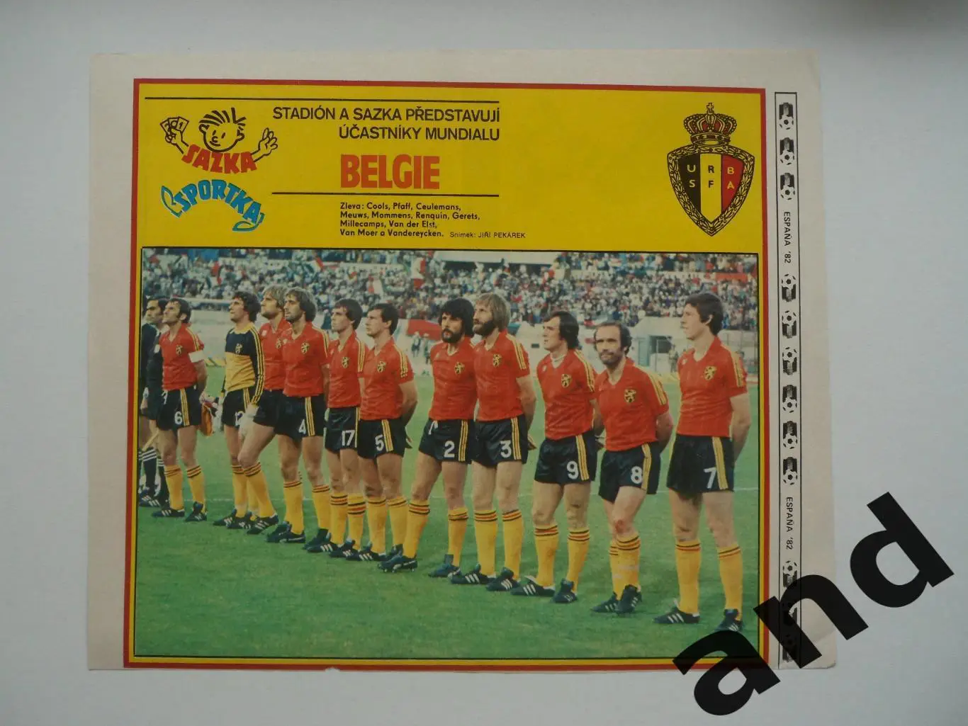 постер Бельгия 1982