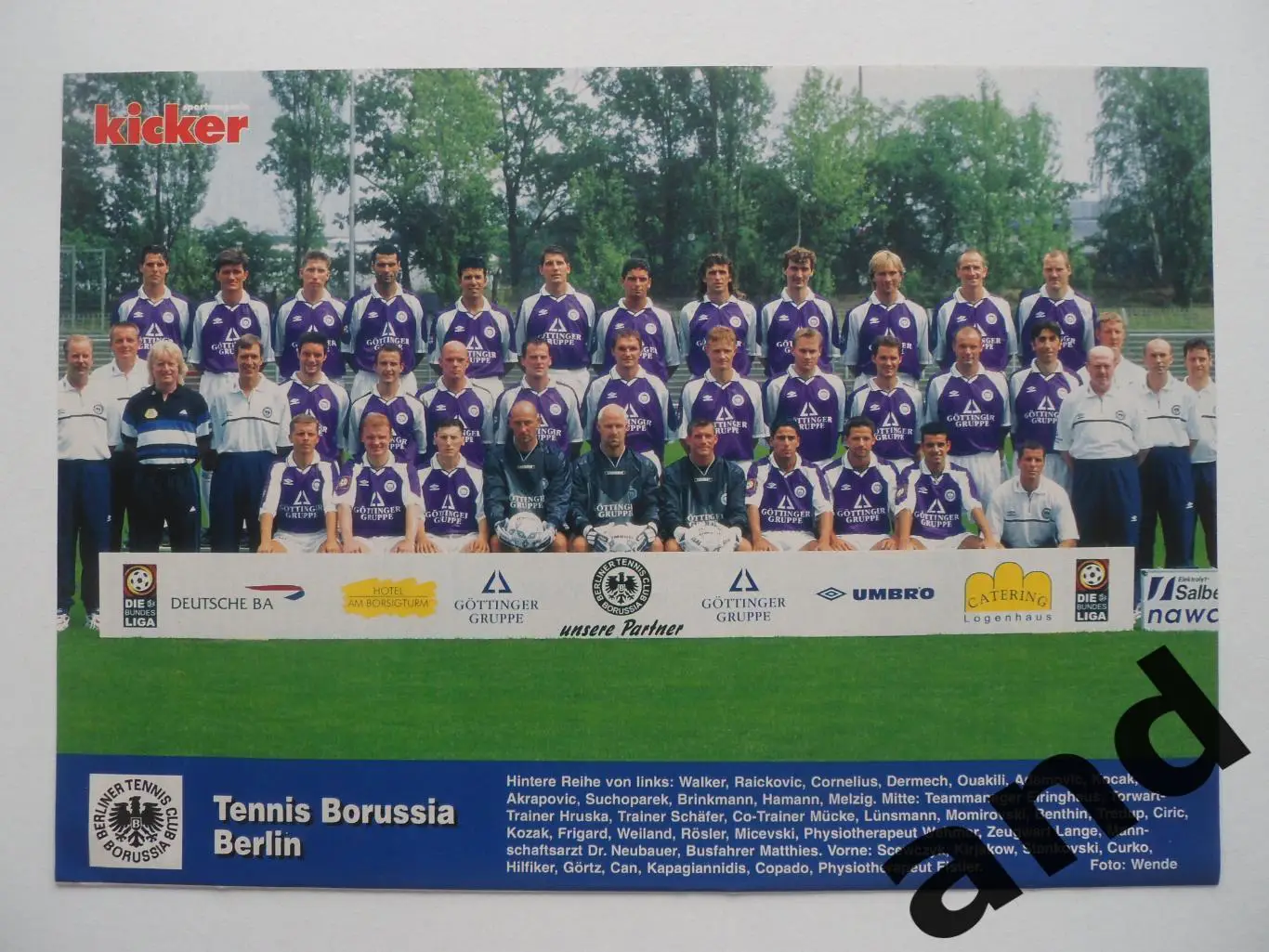 постер Теннис Боруссия 1999 kicker