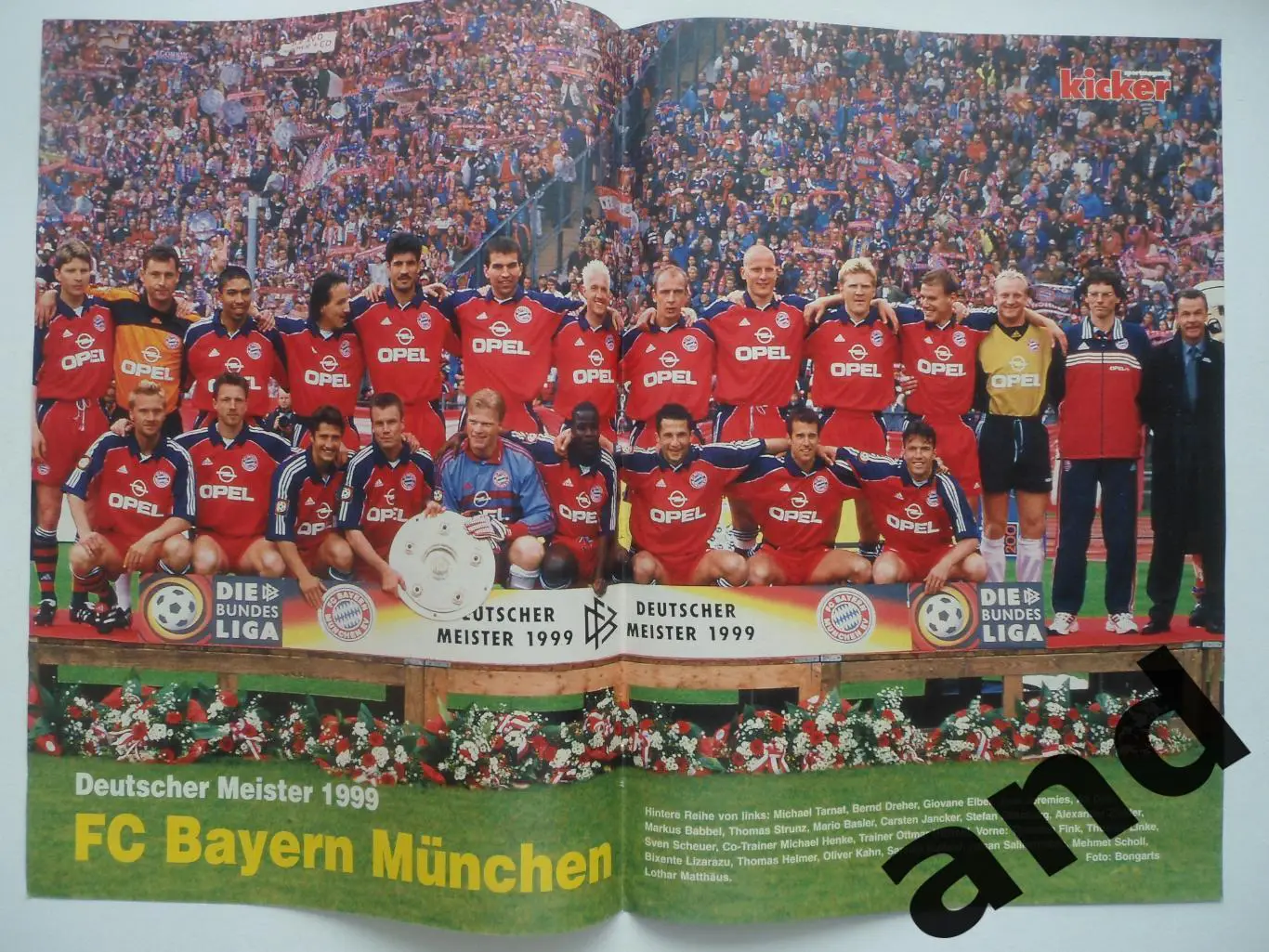 большой постер Бавария 1999 kicker