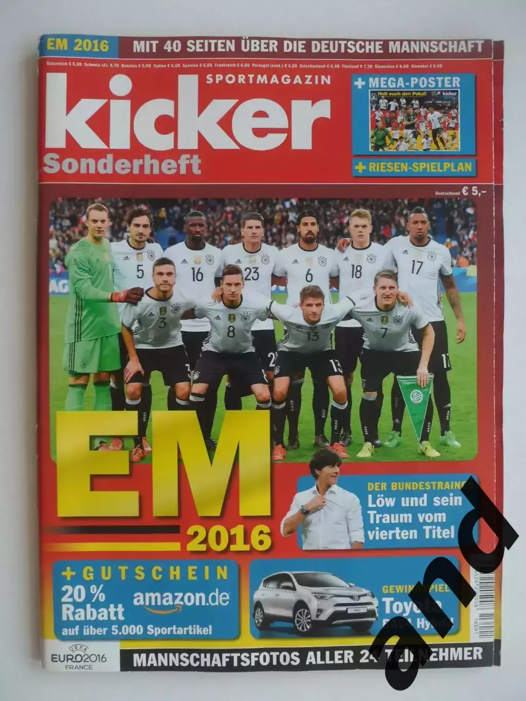 Kicker (спецвыпуск) чемпионат Европы 2016 (постеры всех команд).