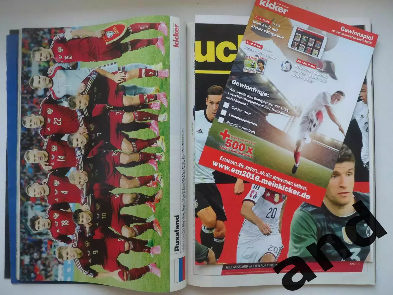 Kicker (спецвыпуск) чемпионат Европы 2016 (постеры всех команд). 2
