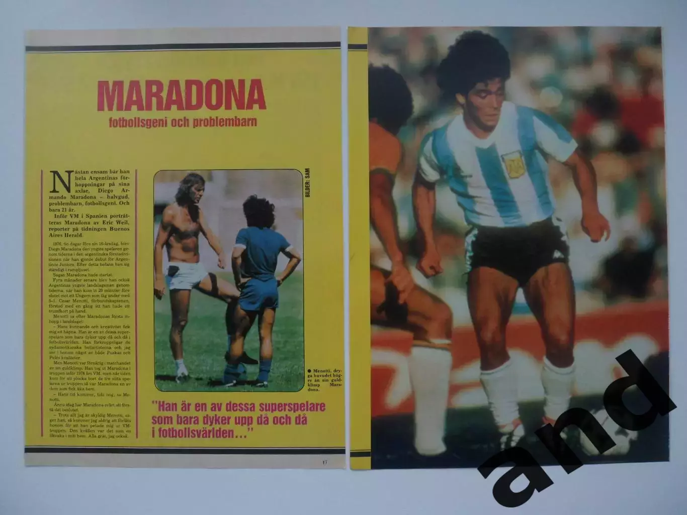 набор 12 листов о Марадоне