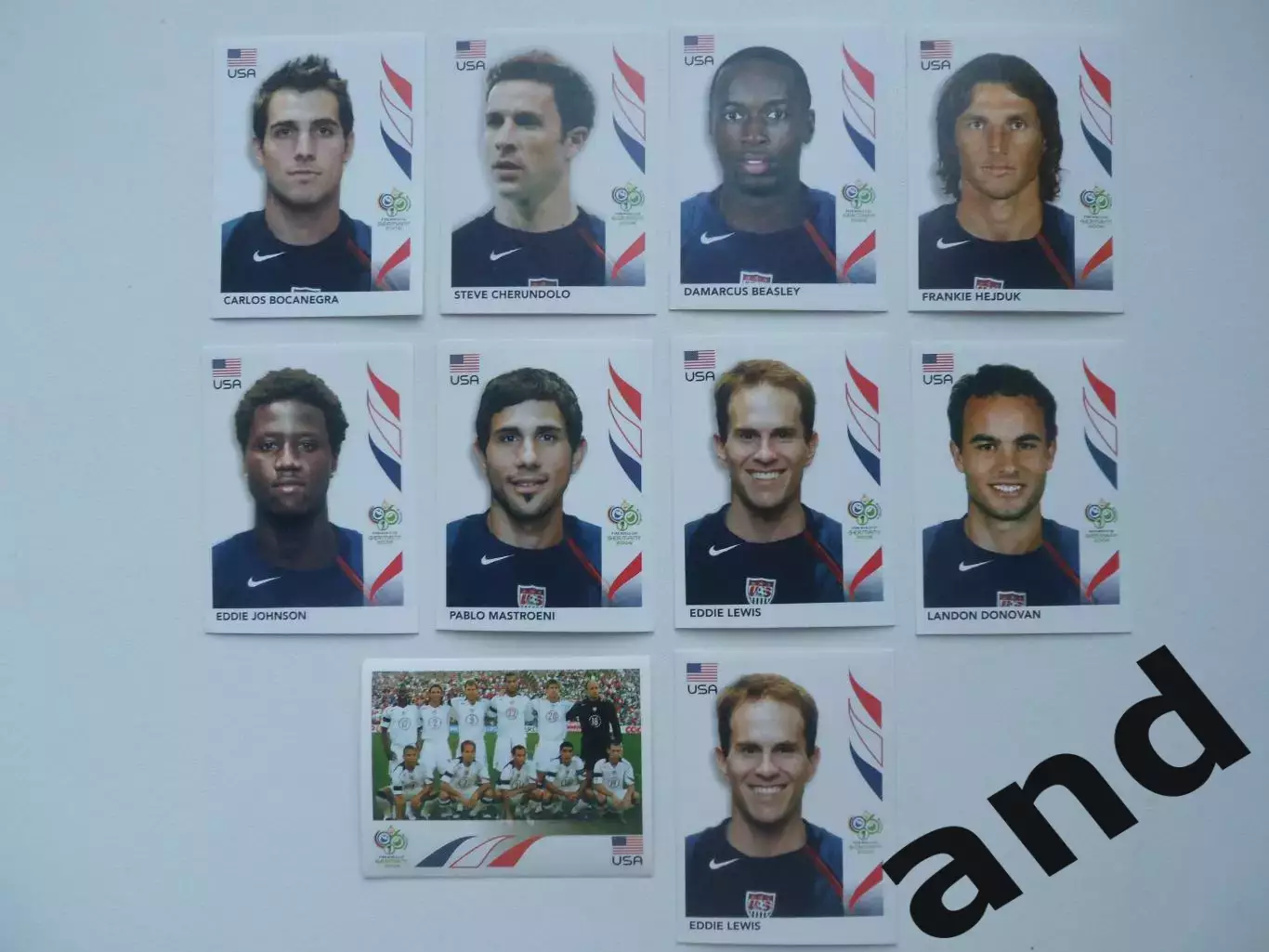 набор 10 наклеек сб. США панини panini чемпионат мира 2006