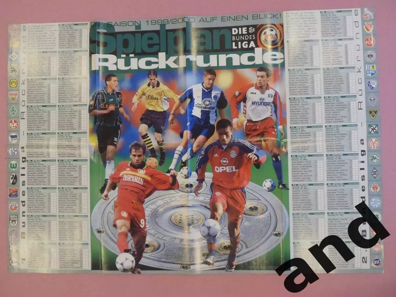 большой постер / плакат бундеслига 1999-2000