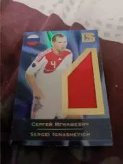 Сергей Игнашевич Россия карта с куском игровой джерси