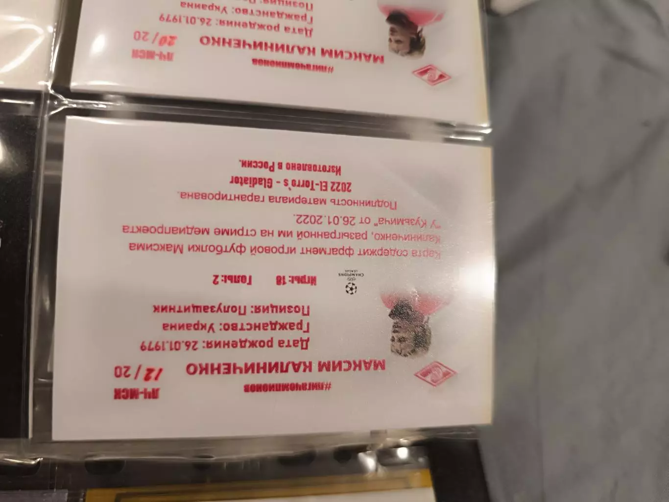 Максим Калиниченко . Спартак Москва с кусками джерси карта вид 3 1