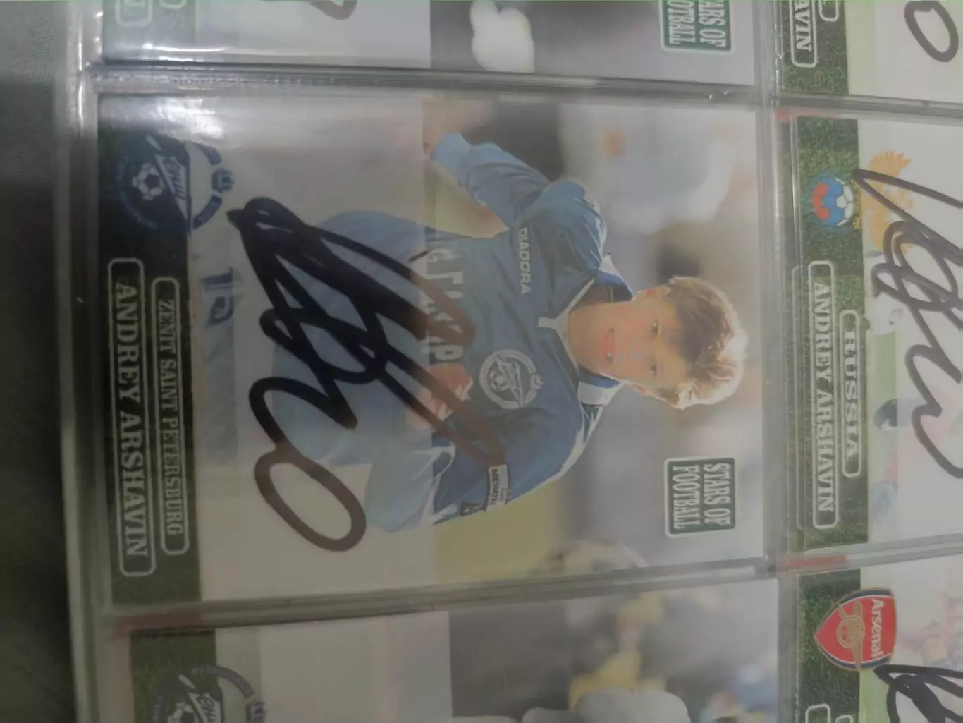 Андрей Аршавин Россия зенит. Санкт Петербург арсенал Карта. с автографом вид 6