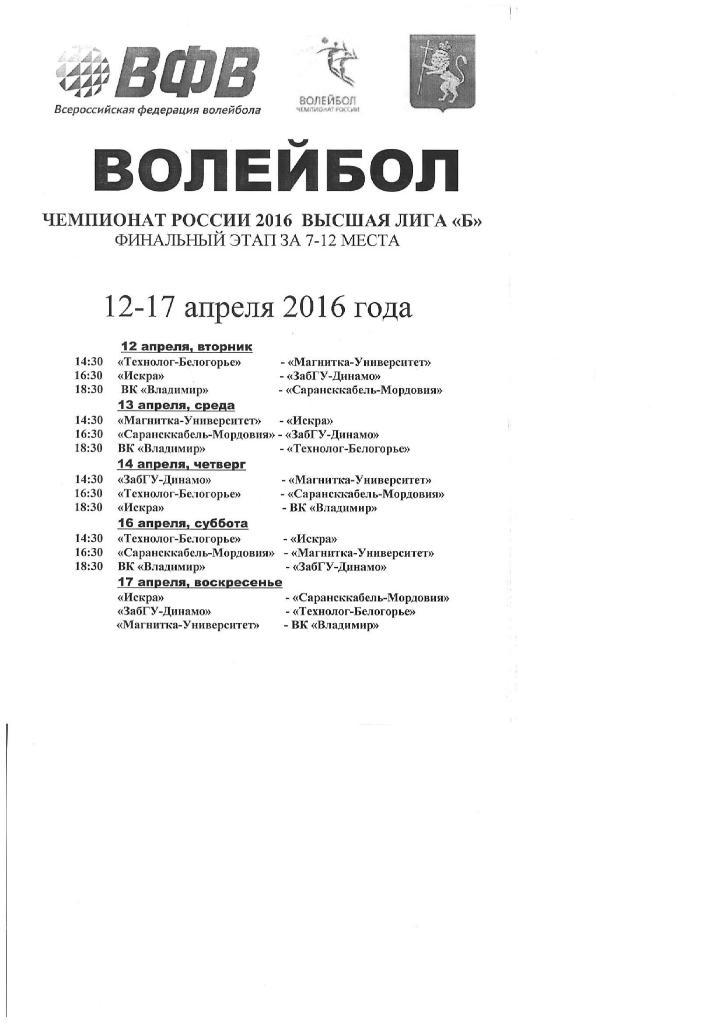 54н Владимир финалБелгород Одинцово Чита Магнитогорск Саранск