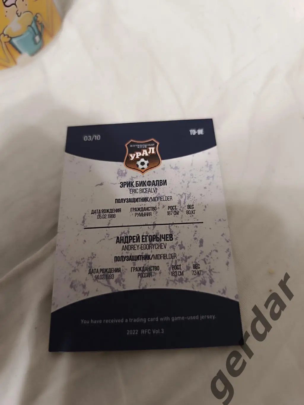 Эрик бикфалви Андрей Егорычев Урал Екатеринбург. ,карта с кусками игровых джерс 1