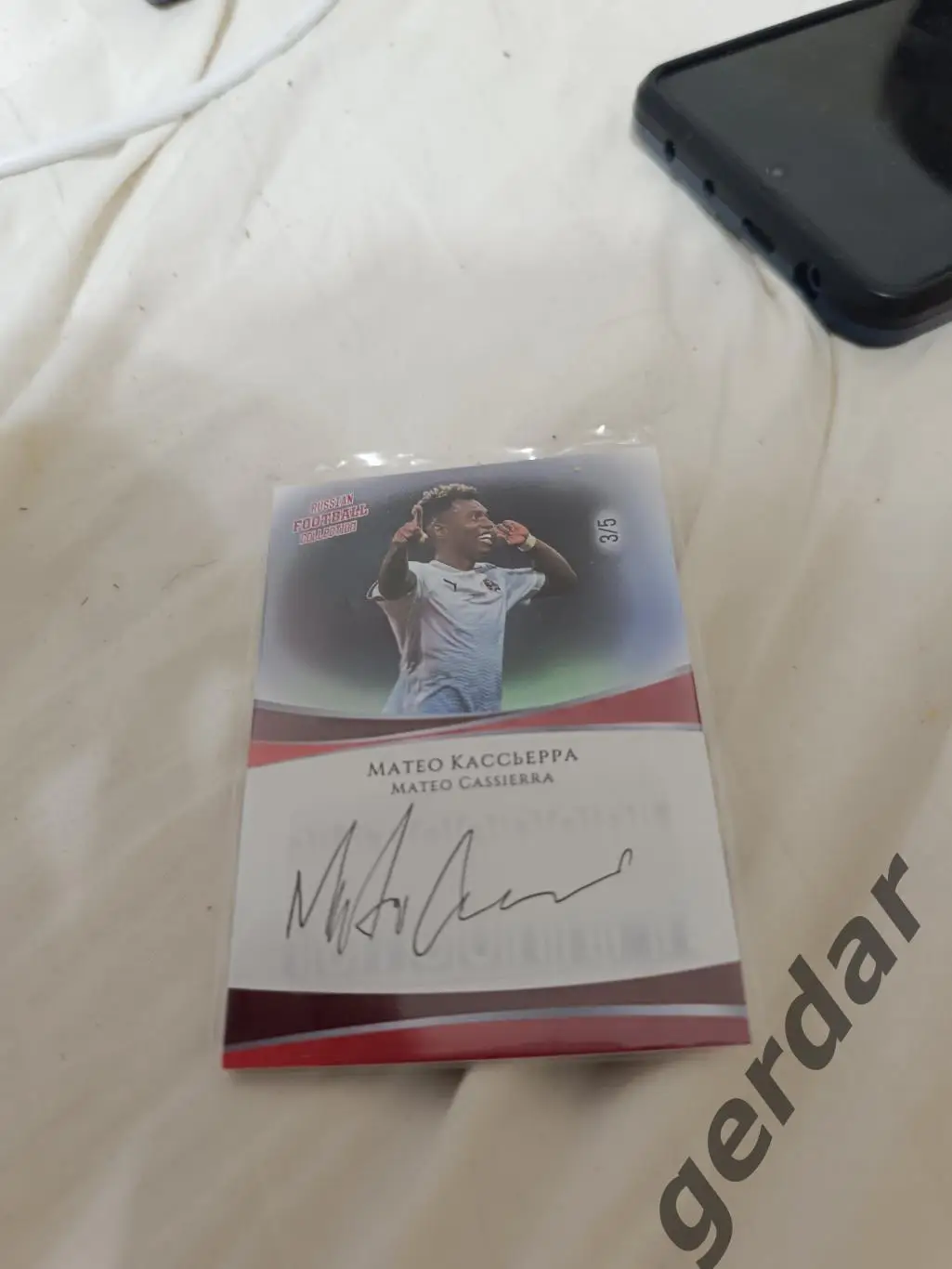 Матео кассьерра Сочи . карта с оригинальным автографом