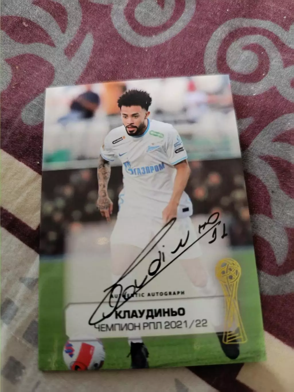 Клаудиньо. зенит Санкт Петербург. . карта с живым автографом