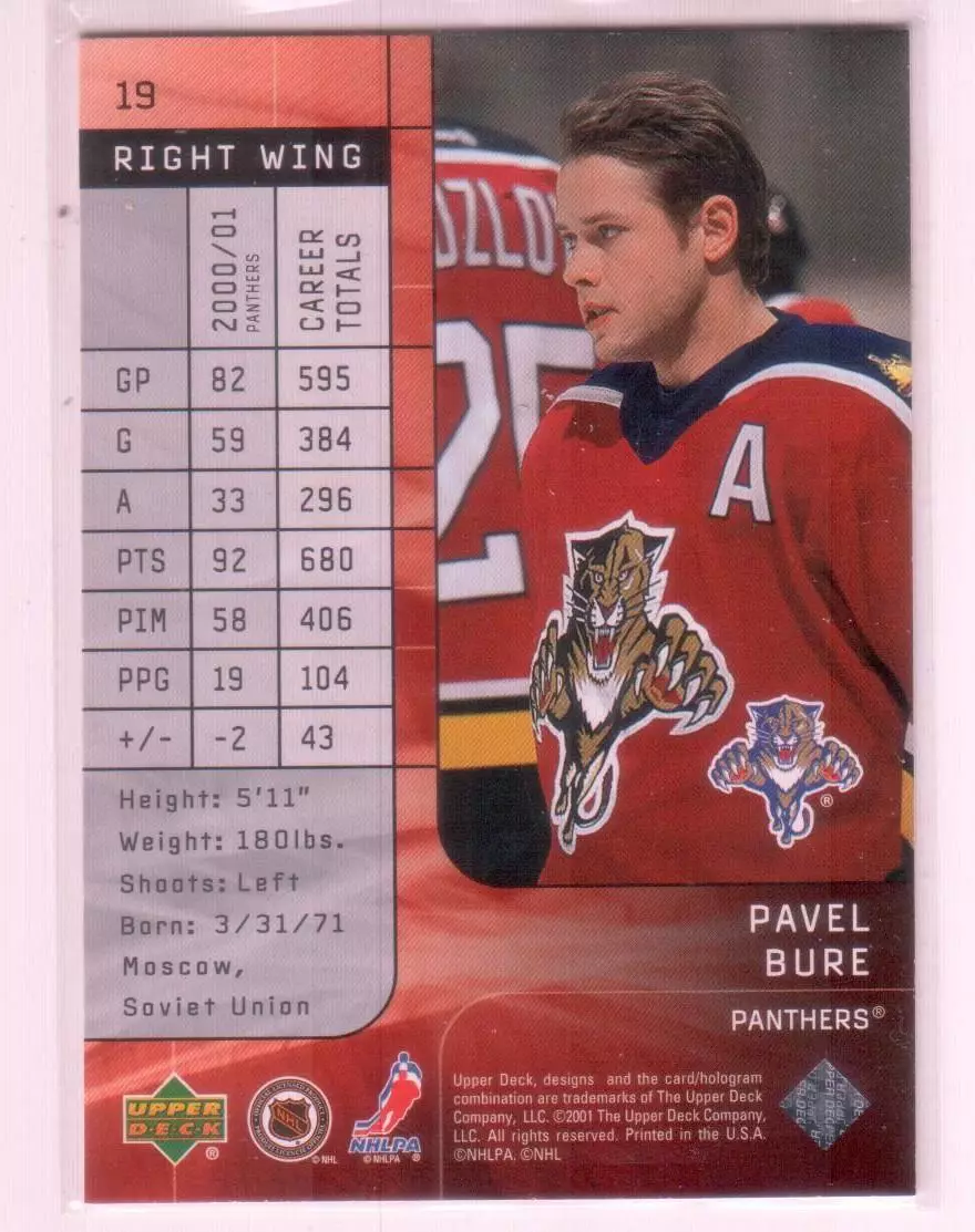 2001-02 UD Top Shelf #19 Pavel Bure 1