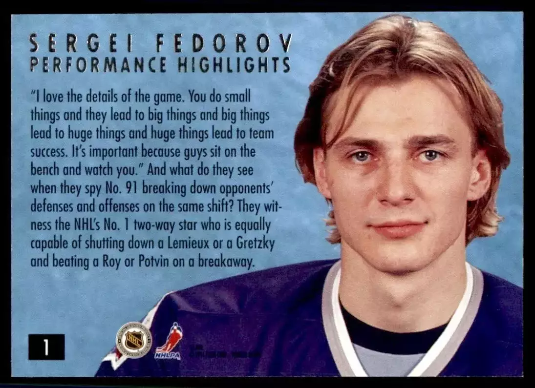 1994-95 Ultra Sergei Fedorov #1 Sergei Fedorov 1