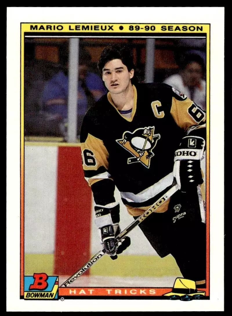 1990-91 Bowman Hat Tricks #2 Mario Lemieux
