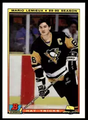 1990-91 Bowman Hat Tricks #2 Mario Lemieux