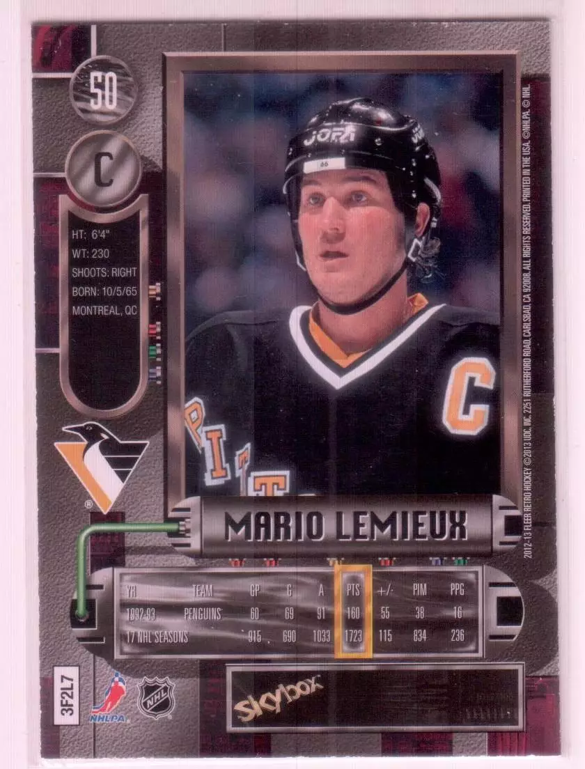 2012-13 Fleer Retro Metal Universe #50 Mario Lemieux 1