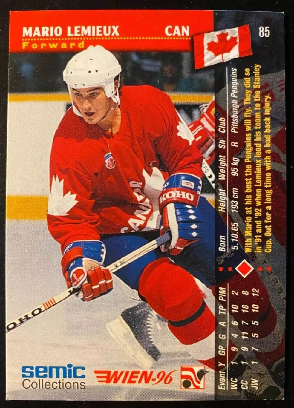 1991-92 Topps #153 Mario Lemieux 1