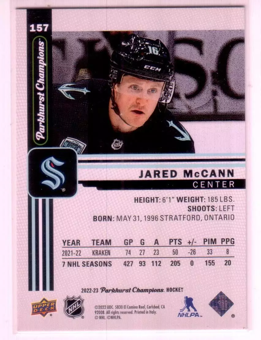 2022-23 Parkhurst Champions #157 Jared McCann 1