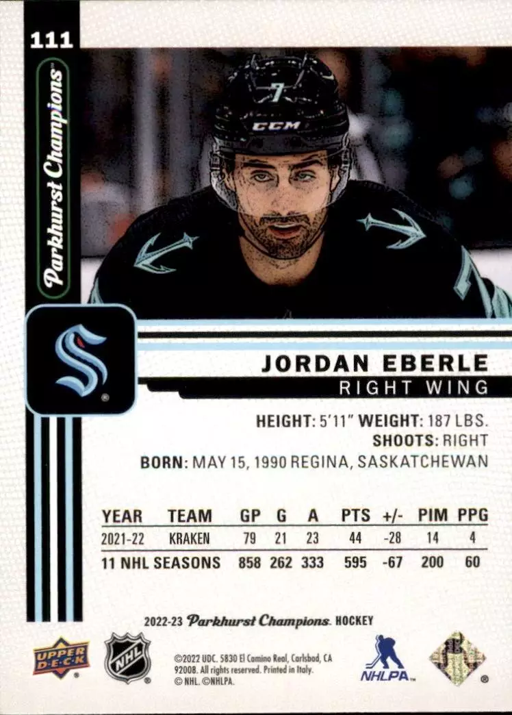 2022-23 Parkhurst Champions #111 Jordan Eberle 1