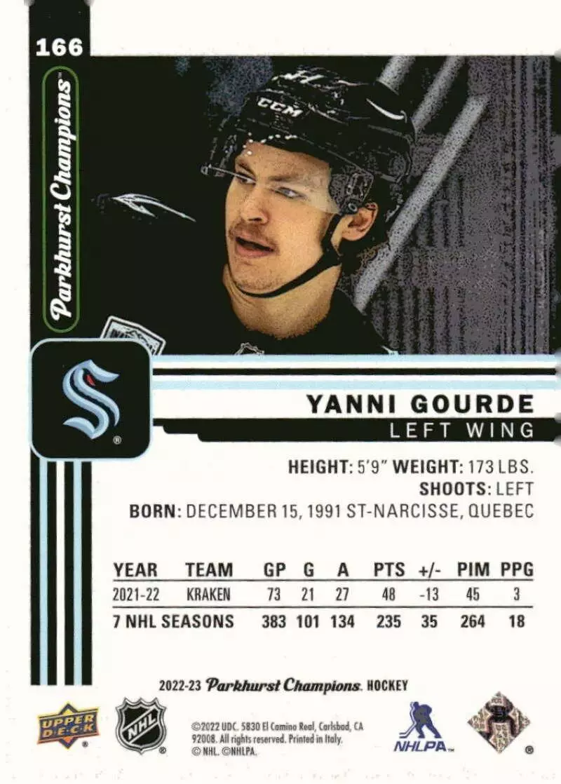2022-23 Parkhurst Champions #166 Yanni Gourde 1