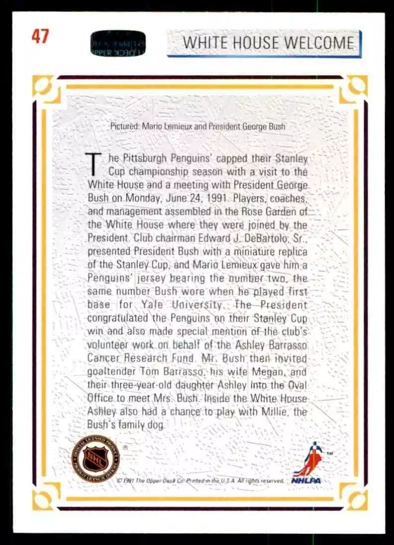 1991-92 Upper Deck #47 Mario Lemieux/George Bush 1