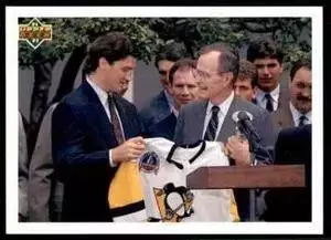 1991-92 Upper Deck #47 Mario Lemieux/George Bush