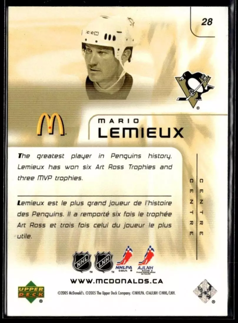 2005-06 McDonald's Upper Deck #28 Mario Lemieux 1