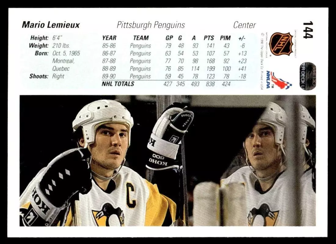 1990-91 Upper Deck #144 Mario Lemieux 1
