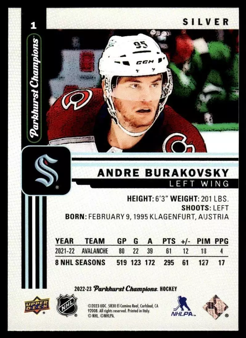 2022-23 Parkhurst Champions Silver #1 Andre Burakovsky 1