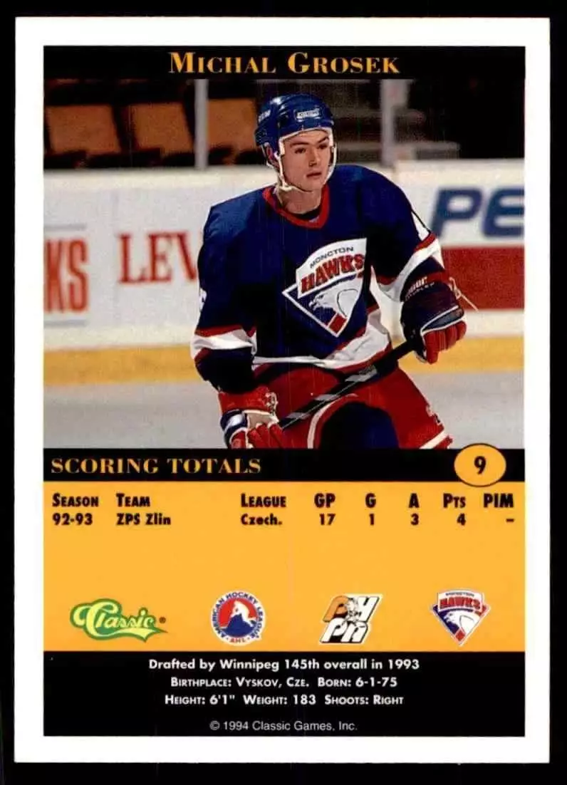 1994 Classic Pro Prospects #9 Michal Grosek 1