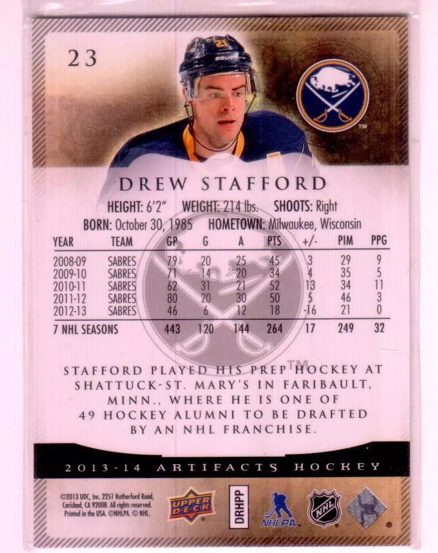 2013-14 Artifacts #23 Drew Stafford 1