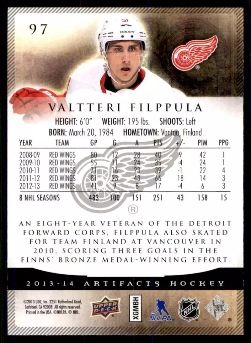 2013-14 Artifacts #97 Valtteri Filppula 1
