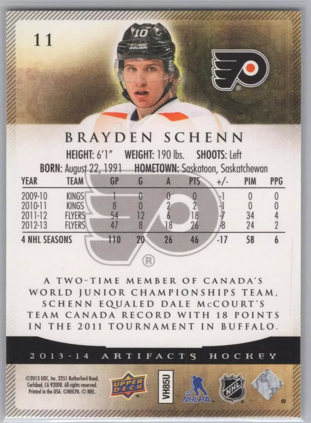 2013-14 Artifacts #11 Brayden Schenn 1