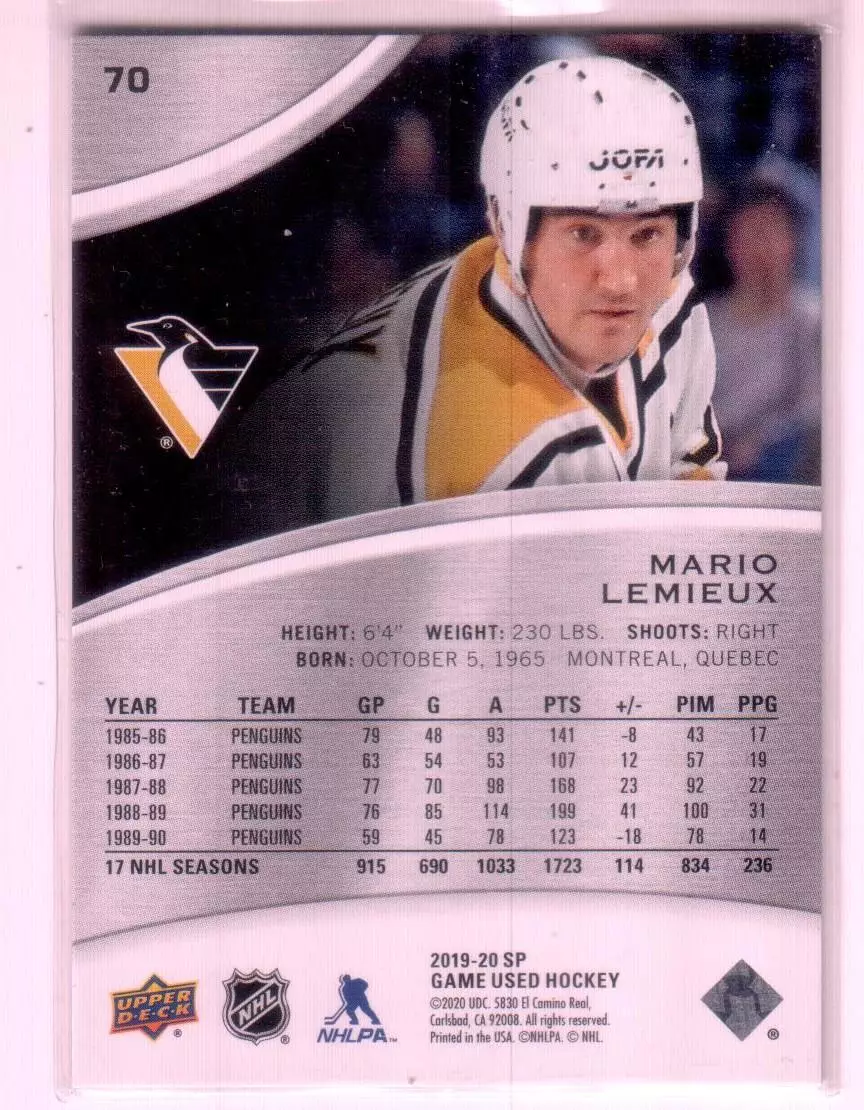 2019-20 SP Game Used Rainbow #70 Mario Lemieux 070/275 1