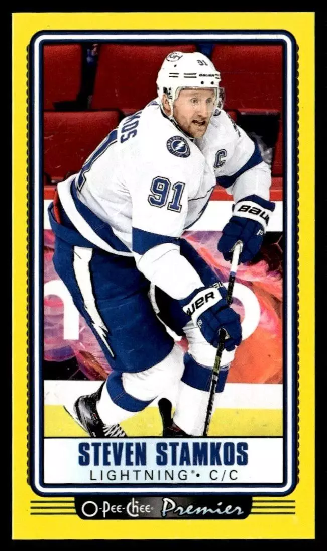 2021-22 O-Pee-Chee OPC Premier Tallboys Yellow #P28 Steven Stamkos