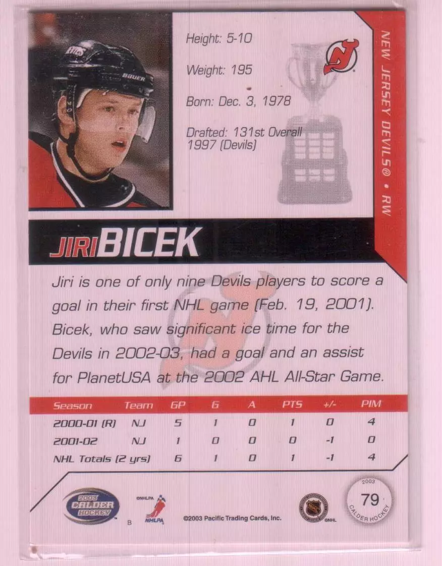 2002-03 Pacific Calder #79 Jiri Bicek 1